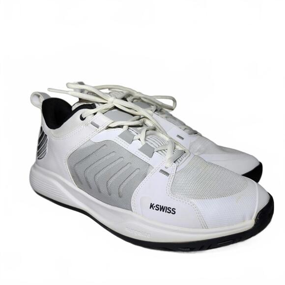 K-Swiss Mens Sneakers Size 10.5 White Gray 07395-174-M LOW - Picture 1 of 10
